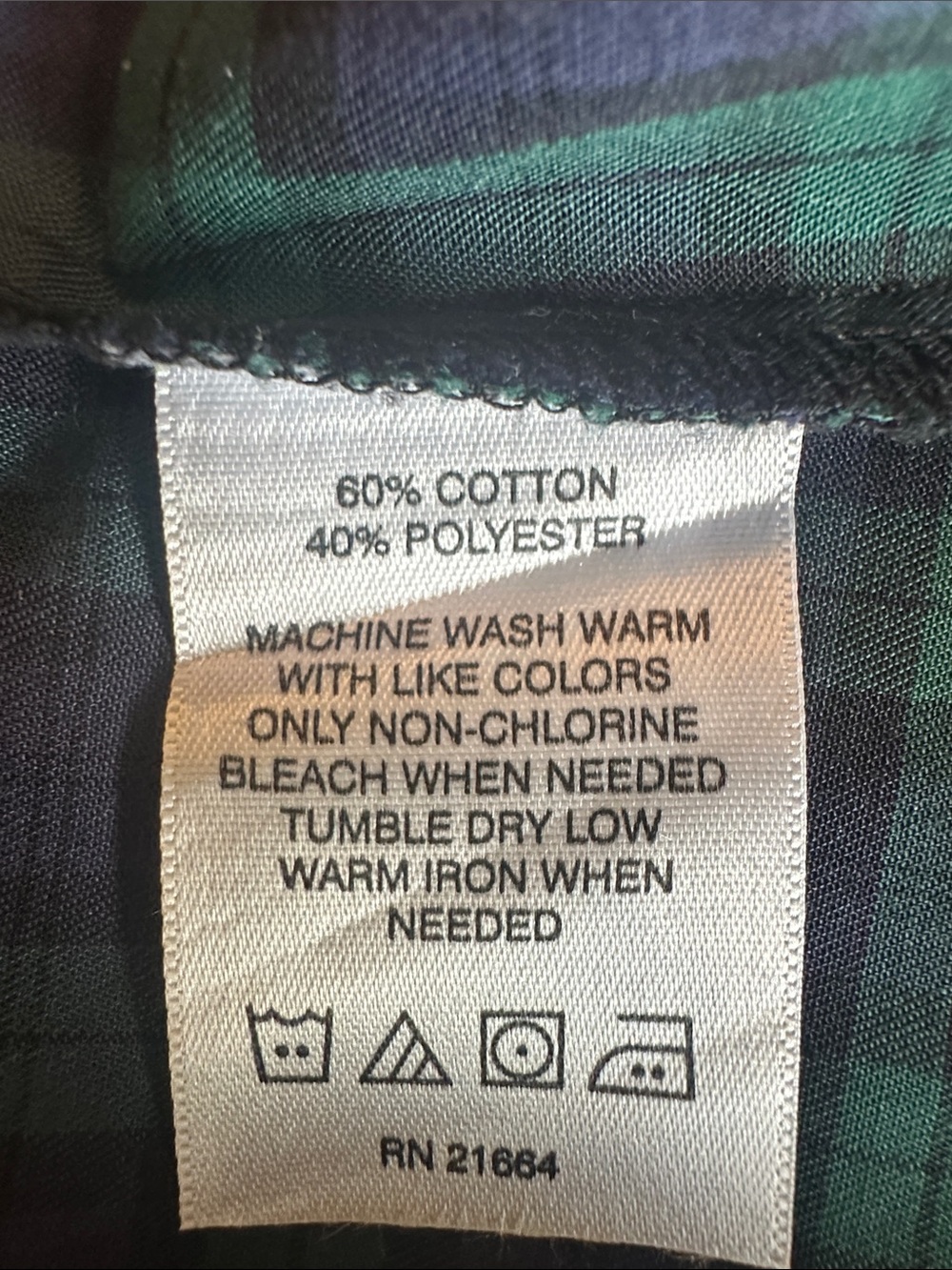 Foxcroft Women’s Wrinkle Free Blue and Green Plaid Button-Front Shirt Size 14 - Picture 5 of 7